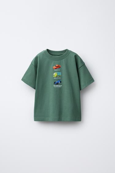 CAMISETA ESTAMPADA - Verde de Zara