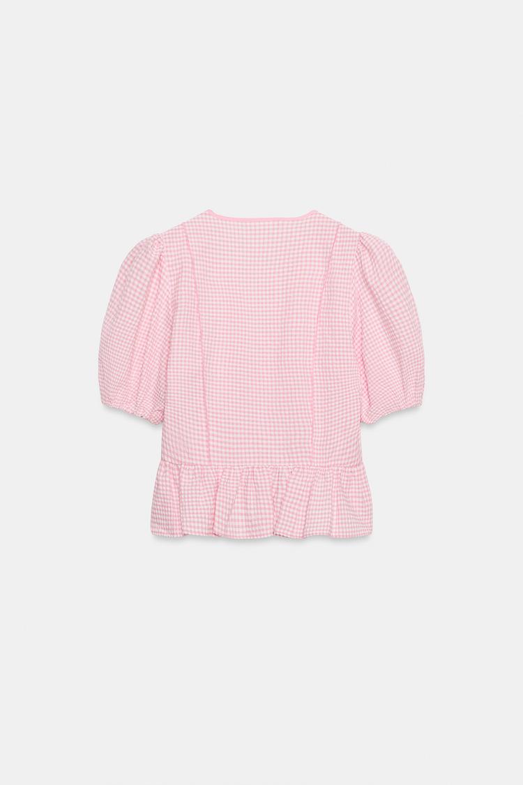 Blusa peplum de cuadros 8