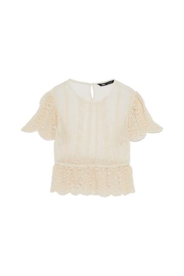 EMBROIDERED TULLE TOP