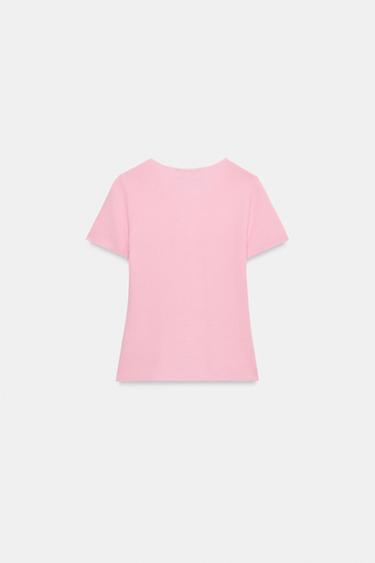 TOP EN MAILLE AVEC PLIS - Rose de Zara - Image 6