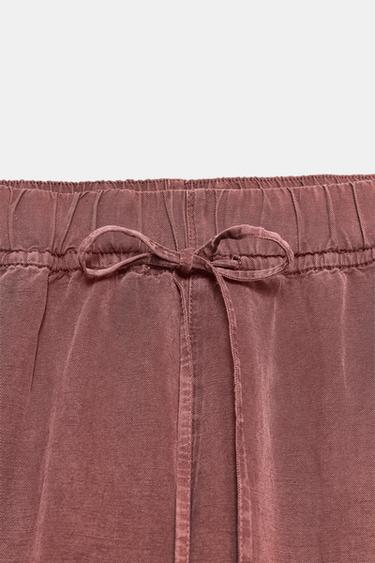 PANTALON FLUIDE À CORDONS - Bordeaux de Zara - Image 6