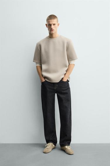 TECHNICAL OVERSIZED FIT SWEATSHIRT - Stone by Zara