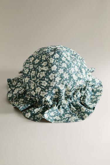 BOB DE PLAGE ENFANT FLEURS TROPICALES - Écru / Vert de Zara - Image 4