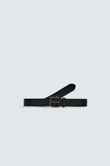 CINTURÓN PIEL - Negro de Zara