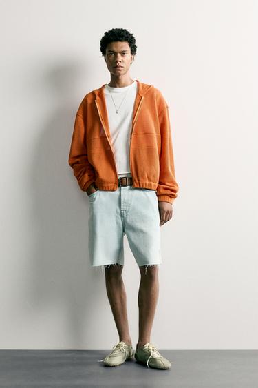 جاكيت قميصي فيت مريح بتصميم شبكي - البرتقالي الخاص بـ Zara - صورة 0