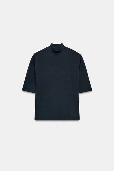 CAMISETA CUELLO PERKINS - Marino de Zara