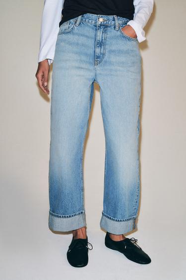 ZW COLLECTION BAGGY FIT JEANS MET HALFHOGE TAILLE - Middenblauw van Zara