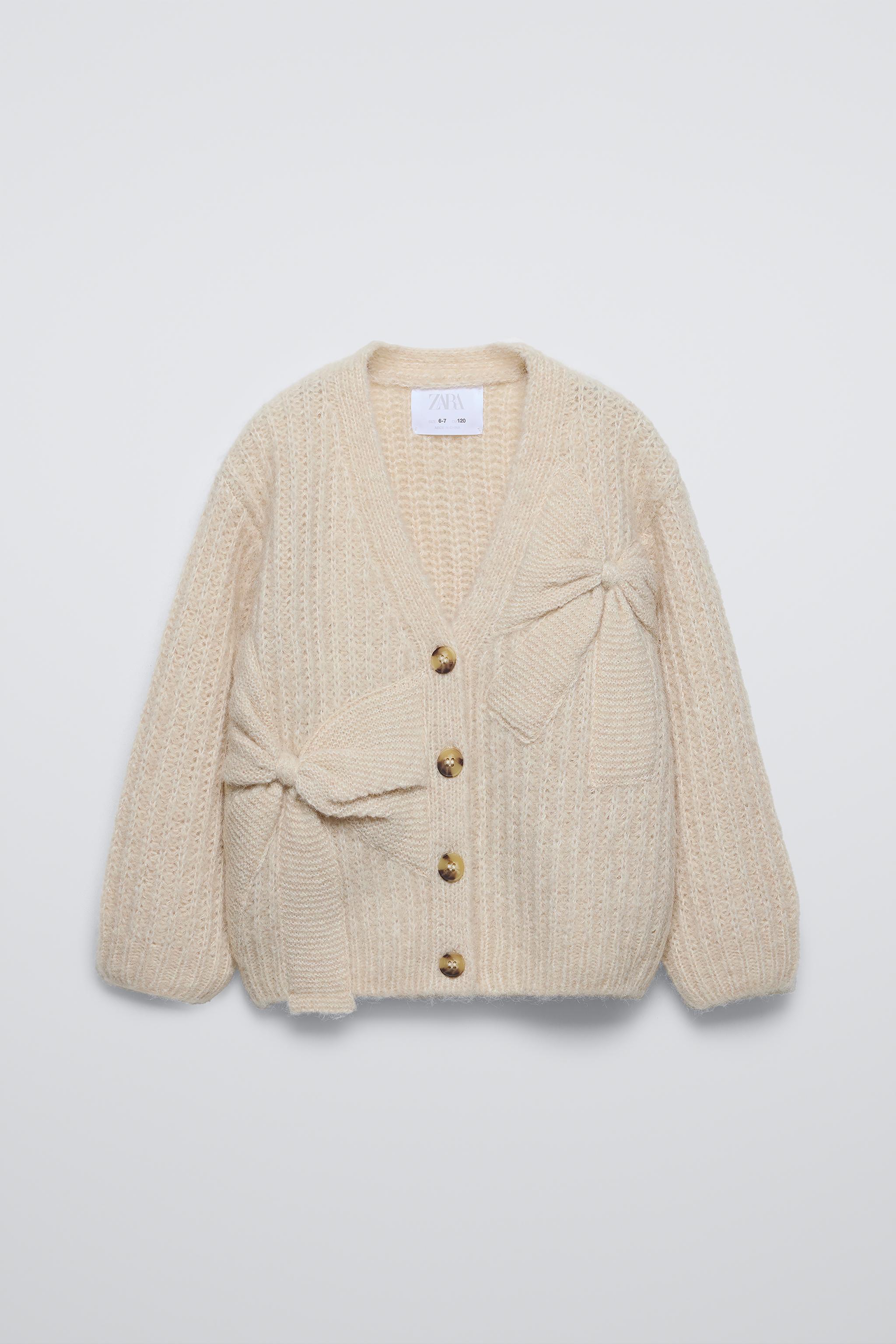 KNIT CARDIGAN WITH BOWS