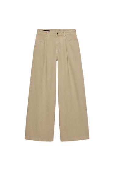 ΤΖΙΝ Z1975 WIDE LEG ΨΗΛΟΜΕΣΟ ΜΕ ΠΙΕΤΕΣ - Χρώμα της άμμου του Zara
