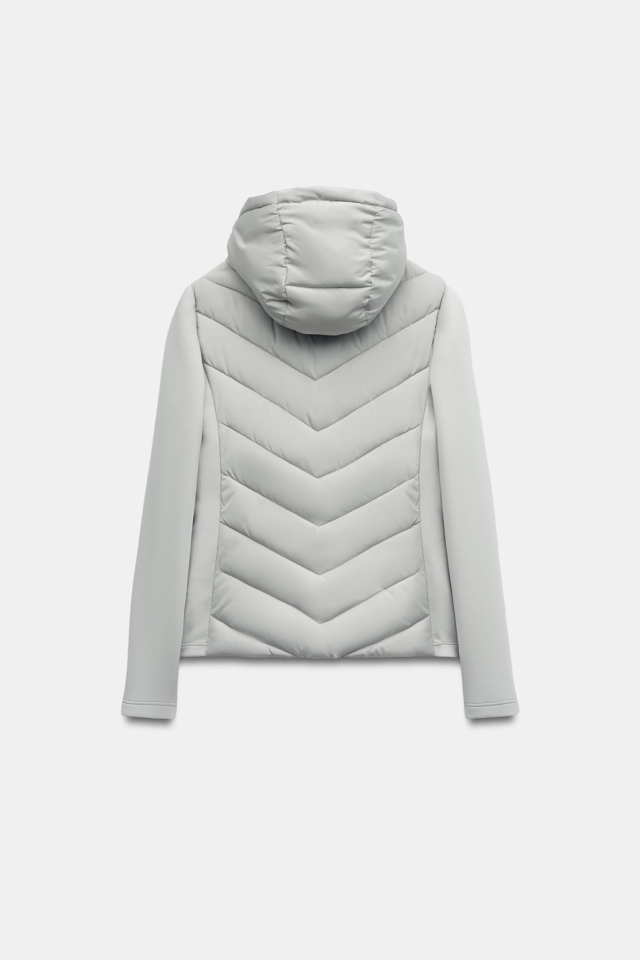 コンビ パフジャケット フード - パールグレー | ZARA Japan / 日本