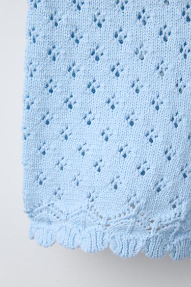 BERMUDA EN MAILLE FANTAISIE - Bleu ciel de Zara - Image 3