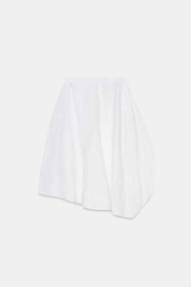 ASYMMETRIC BALLOON MIDI SKIRT - White by Zara - Image 6