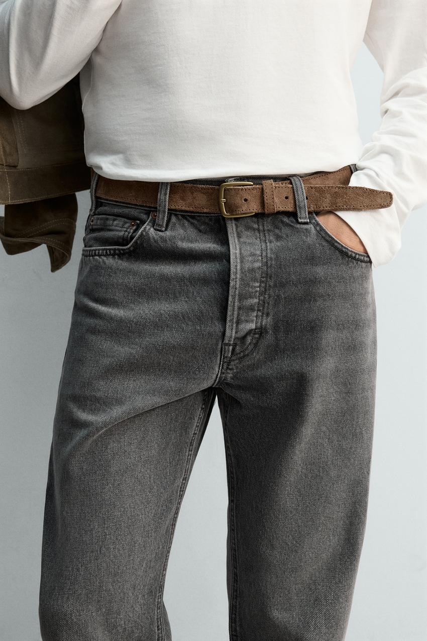 LIMITED EDITION SPLIT LEATHER BELT - Dark camel | ZARA  display picture 1
