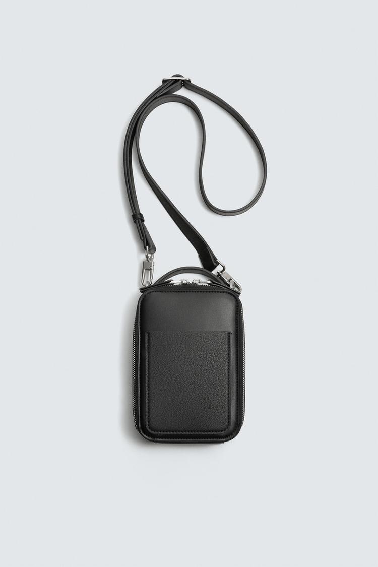 ZARA TEXTURED VERTICAL CROSSBODY BAG