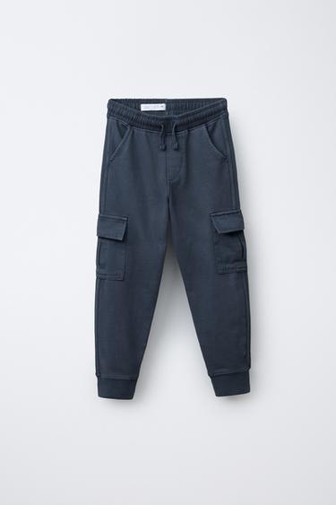 Zara PLUSH JOGGING PANTS - Blue