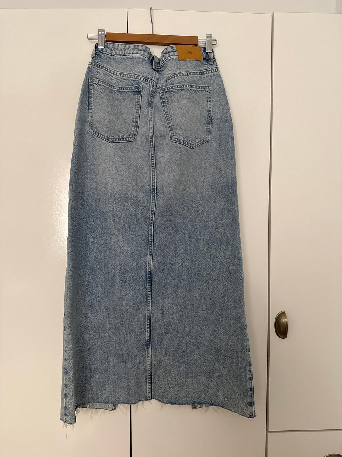 Z1975 DENIM MIDI SKIRT WITH SLIT - Image 2
