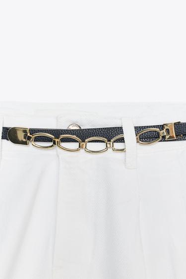 Z1975 DENIM SHORTS WITH DARTS AND BELT - White by Zara - Image 7