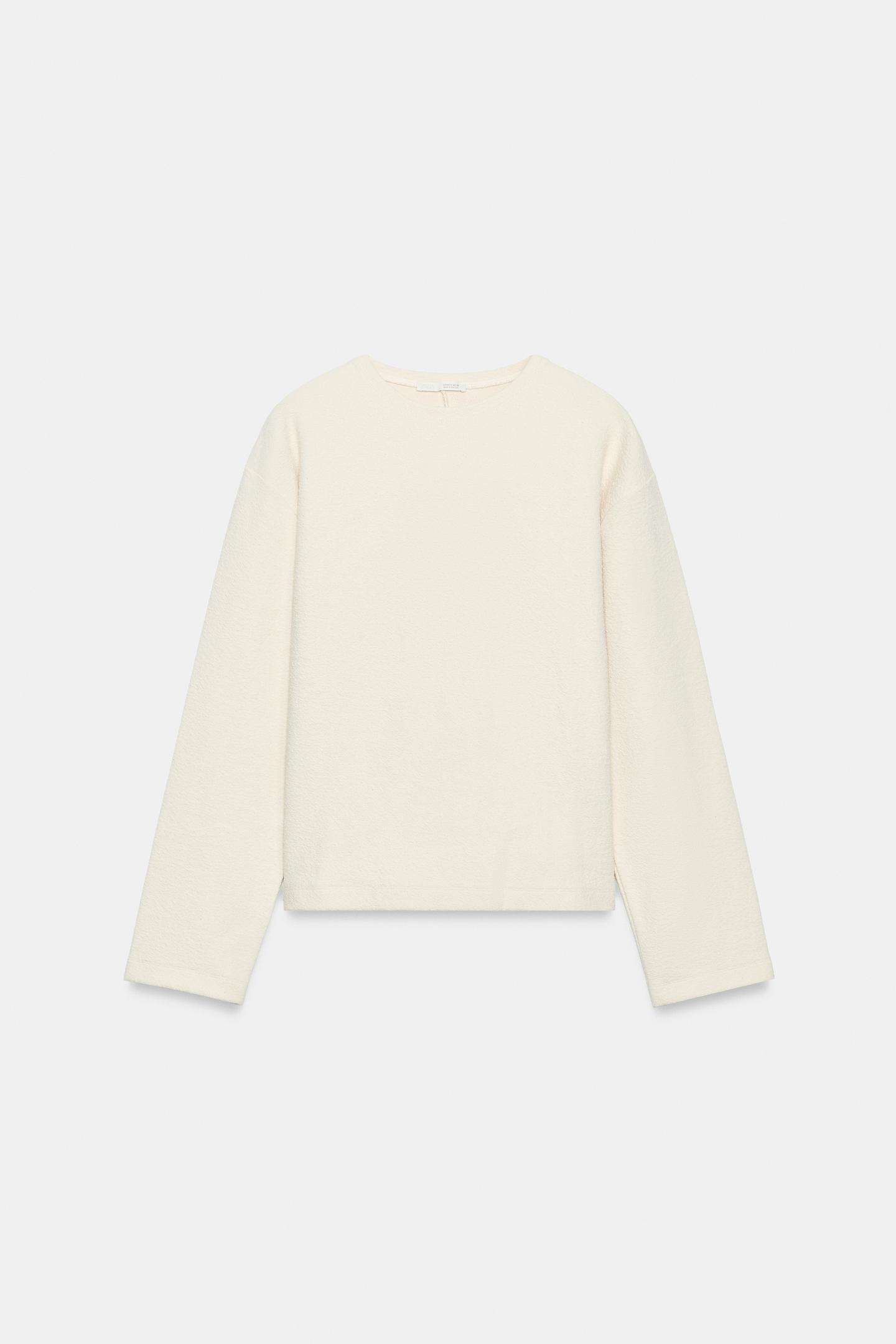 Женский топ Zara Textured, цвет: Экрю — фото 5