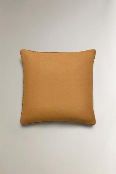 HOUSSE DE COUSSIN COTON ET LAINE - Moutarde de Zara - Image 2