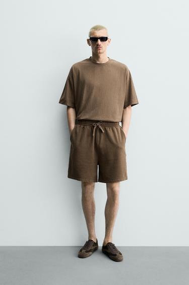 BASIC WASHED T-SHIRT - Brown by Zara