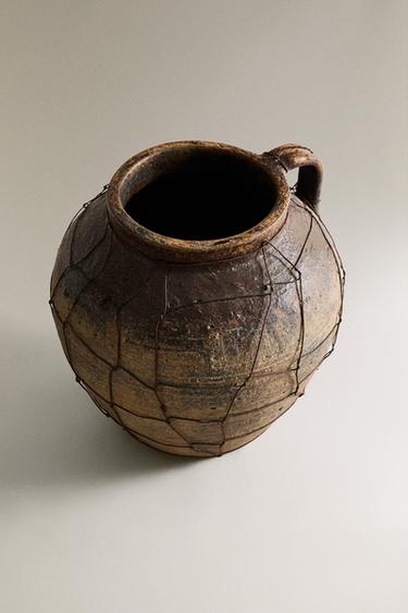 TERRACOTTA LATTICE VASE - Khaki by Zara - Image 1