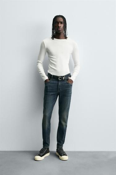 SKINNY CROPPED FIT JEANS - Blue by Zara