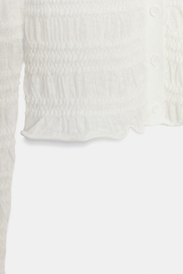 HONEYCOMB KNIT CARDIGAN - White by Zara - Image 3