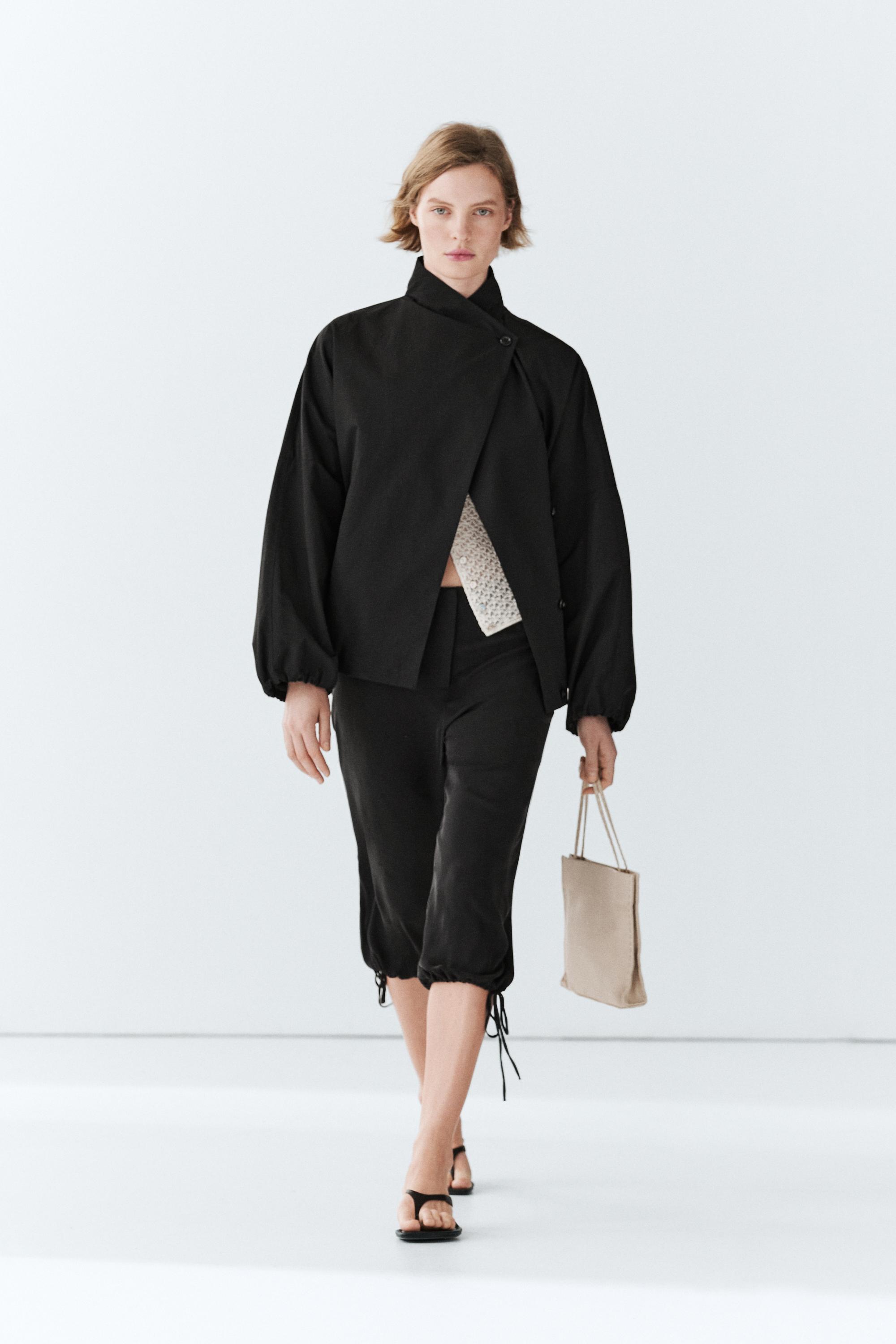 Cotton blend technical jacket with side button