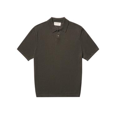 COTTON BLEND KNIT POLO SHIRT - Black / Brown by Zara