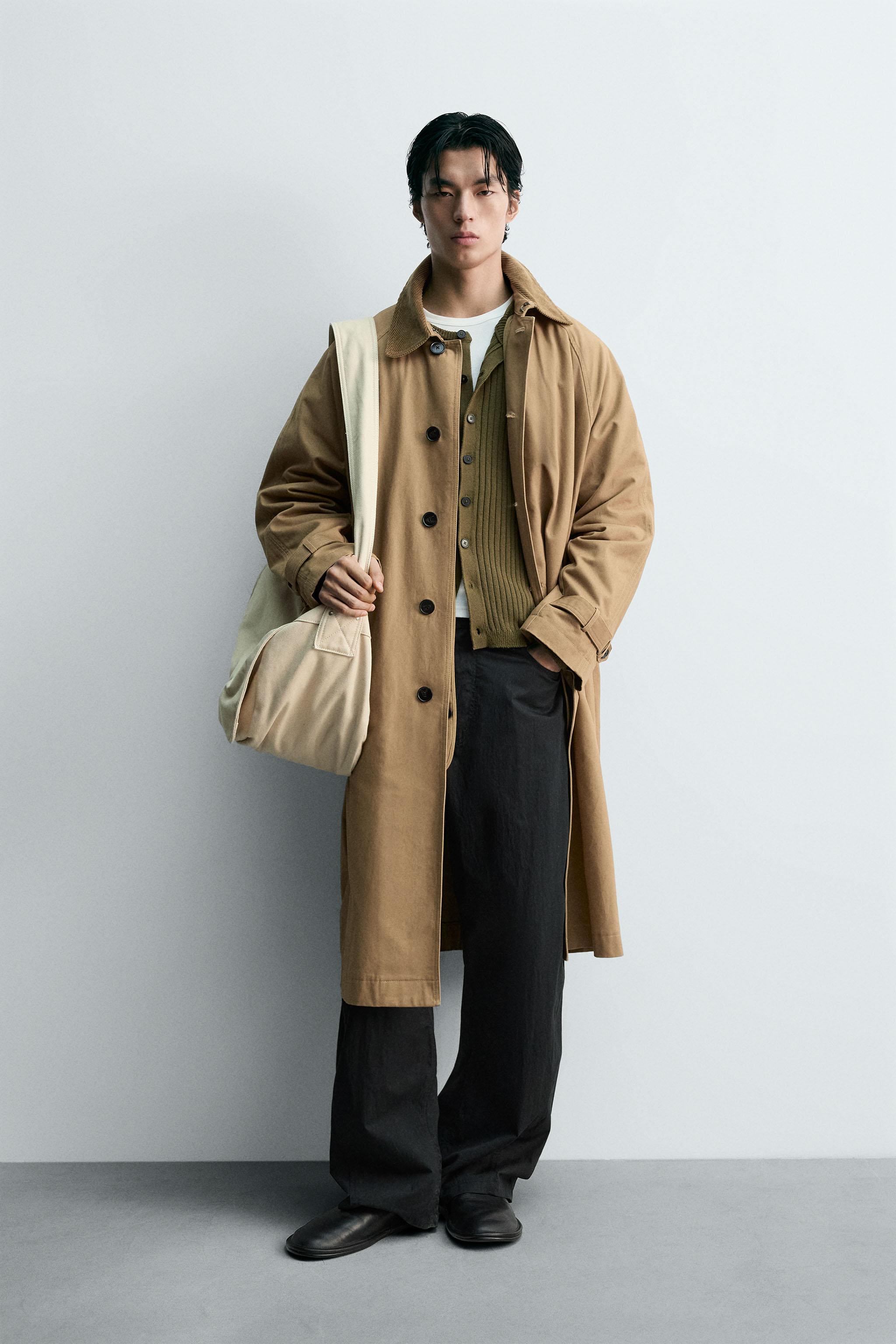 ZARA メンズ ショートトレンチコート ベージュ Sサイズ 新品未使用 ZARA オーバーサイズ ショート トレンチコート S