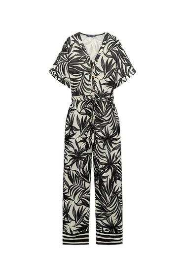 PRINTED JUMPSUIT WITH BELT