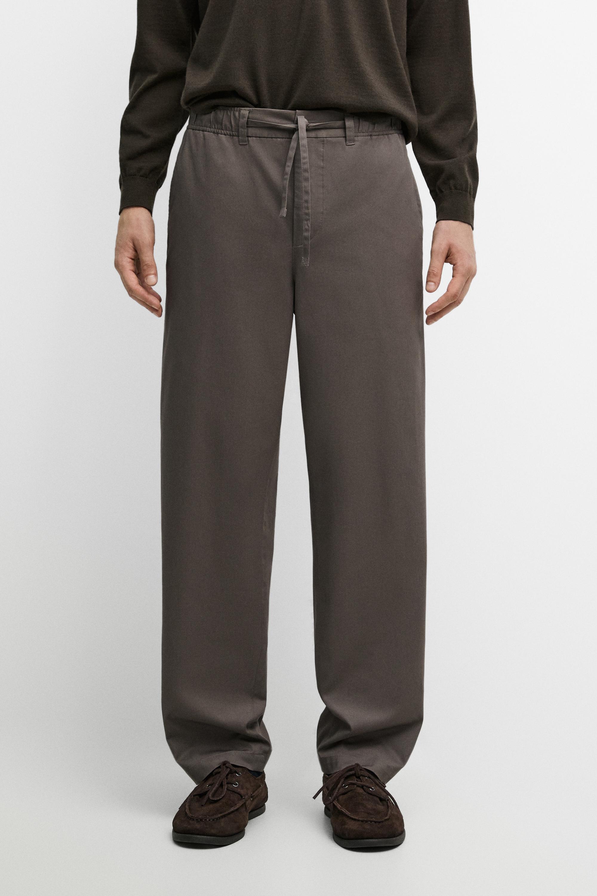 Cotton blend jogger fit pants — Gray