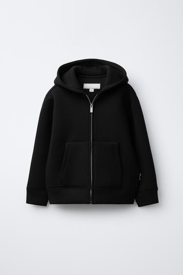 SUDADERA BÁSICA EFECTO NEOPRENO - Negro de Zara