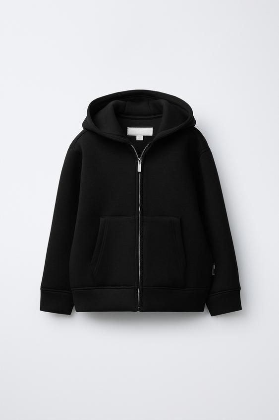 SUDADERA BÁSICA EFECTO NEOPRENO - Negro de Zara - Imagen 0