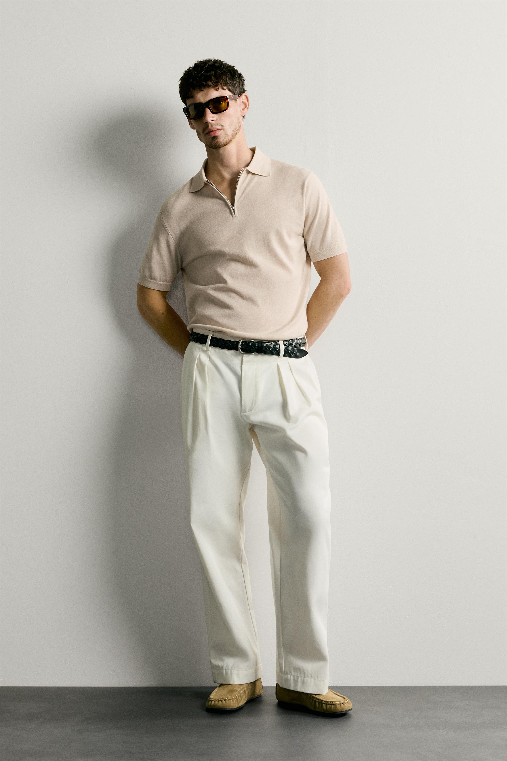 REGULAR FIT ZIP KNIT POLO