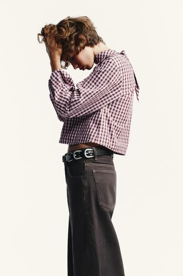 GINGHAM POPLIN SHIRT - Pinks by Zara - Image 3
