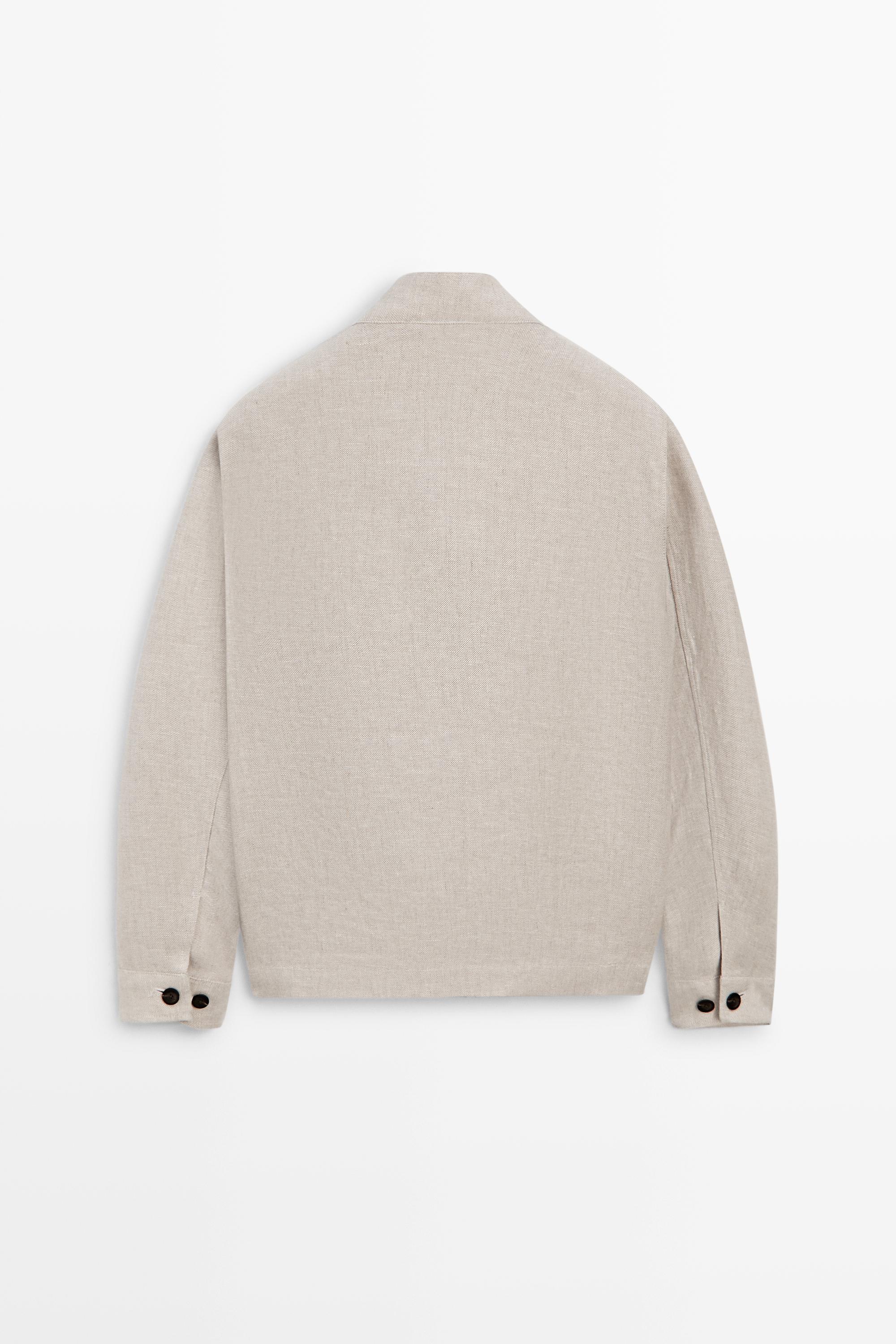 100% linen total look jacket with pockets - Ecru | ZARA United States