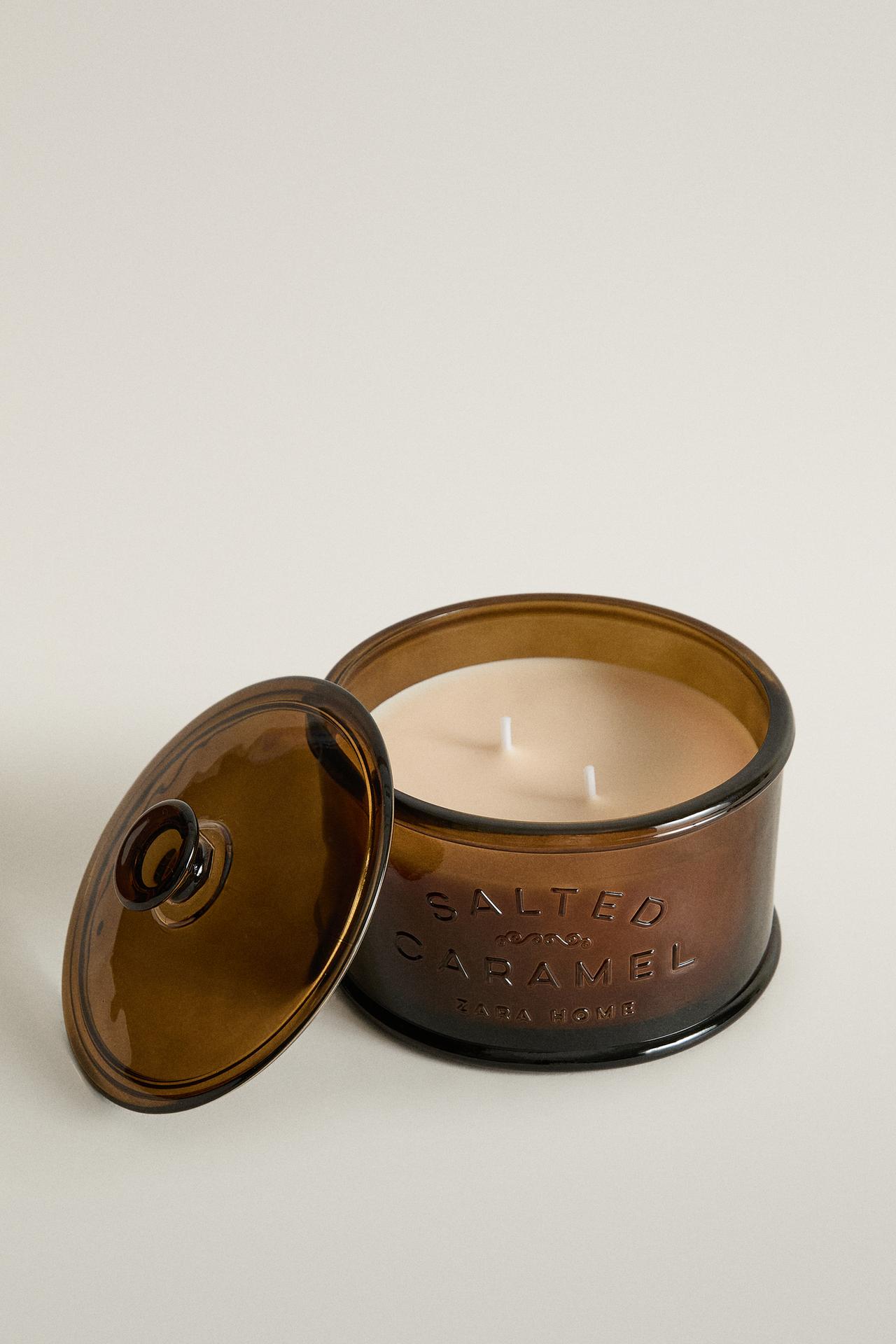 (350 G) SALTED CARAMEL SCENTED CANDLE — Cream
