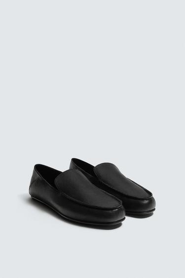 LEATHER LOAFERS - Black by Zara