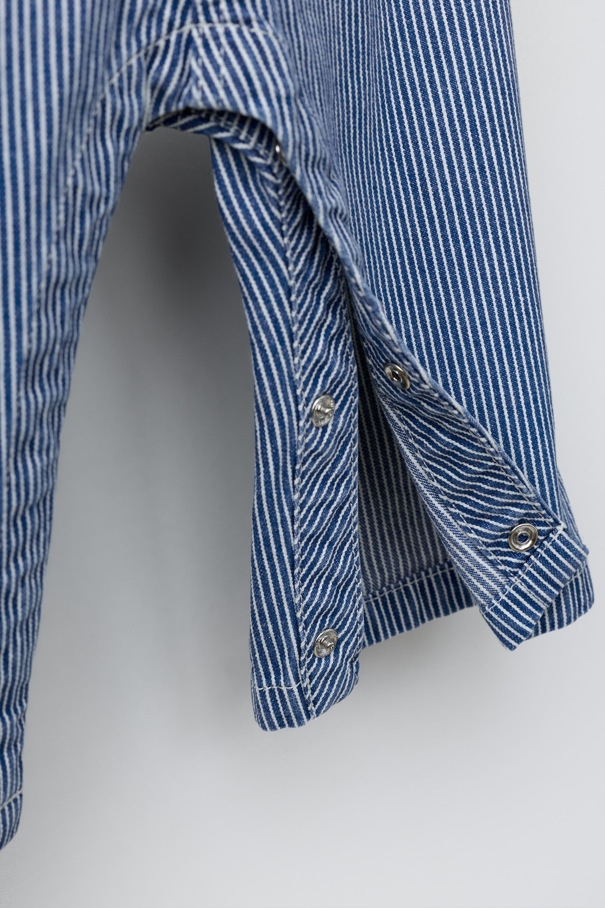 SALOPETTE EN SERGE RAYÉE FRUIT OF THE LOOM™
