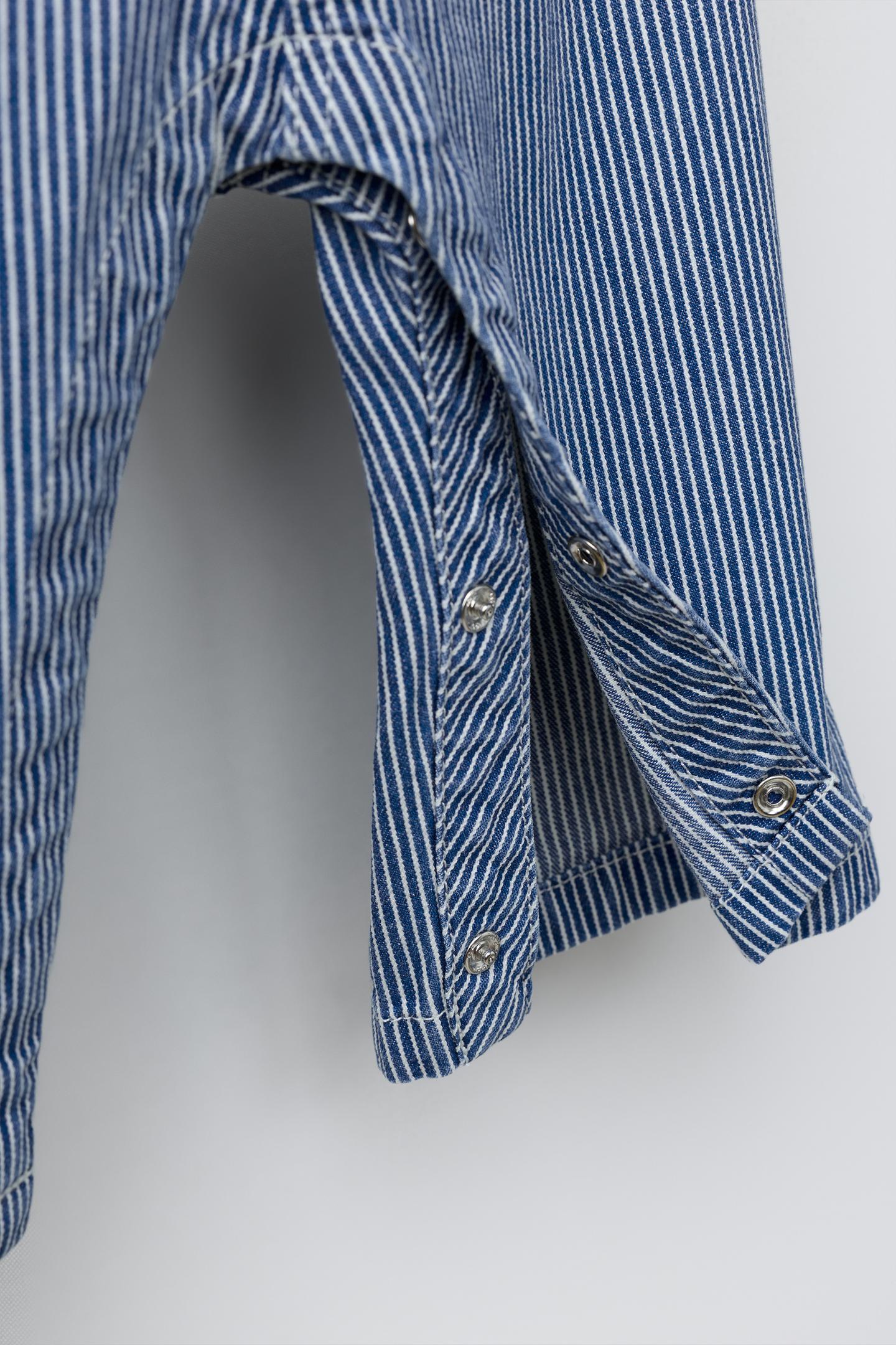 Детский комбинезон Zara Fruit OF the Loom™ Striped Twill Overalls, цвет: Синий — фото 4