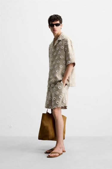 BERMUDA JACQUARD EN RELIEF - Beige de Zara - Image 3