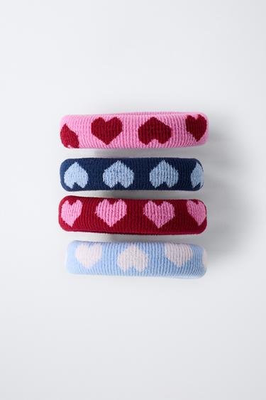 4-PACK OF HEART SCRUNCHIES - Ecru by Zara - Image 3