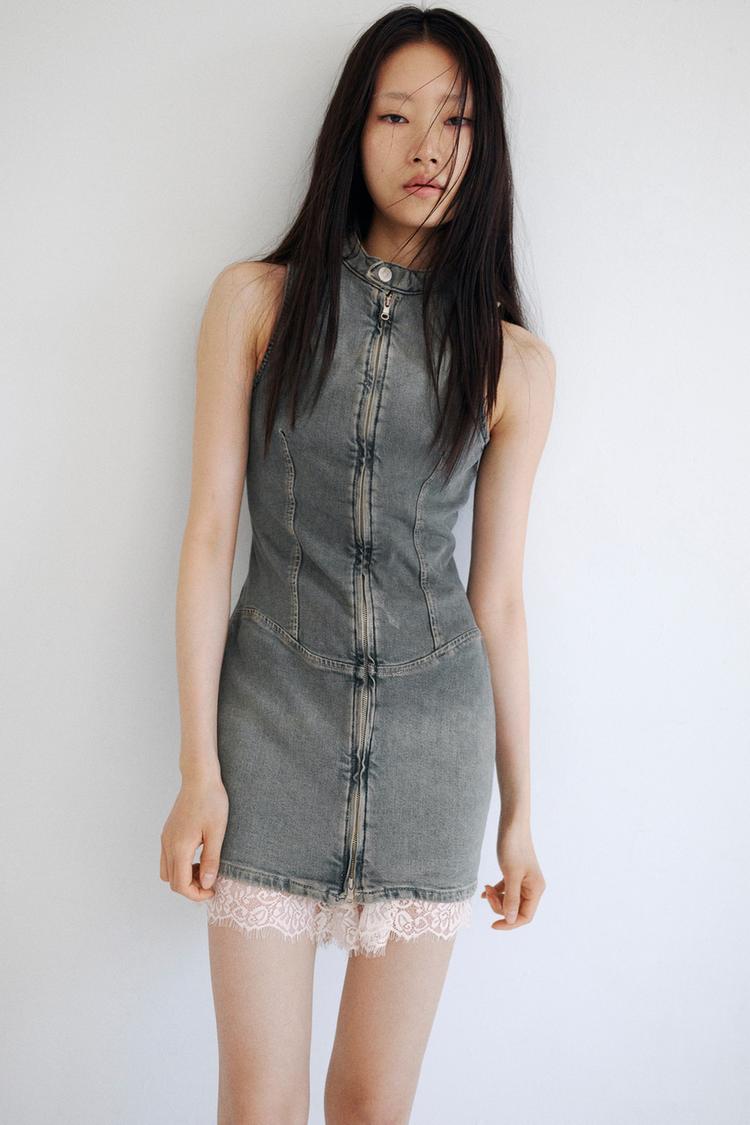 TRF DENIM DRESS WITH ZIP