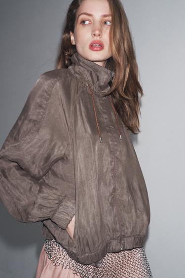 BOMBER FLUIDE ZW COLLECTION - Gris taupe de Zara - Image 4