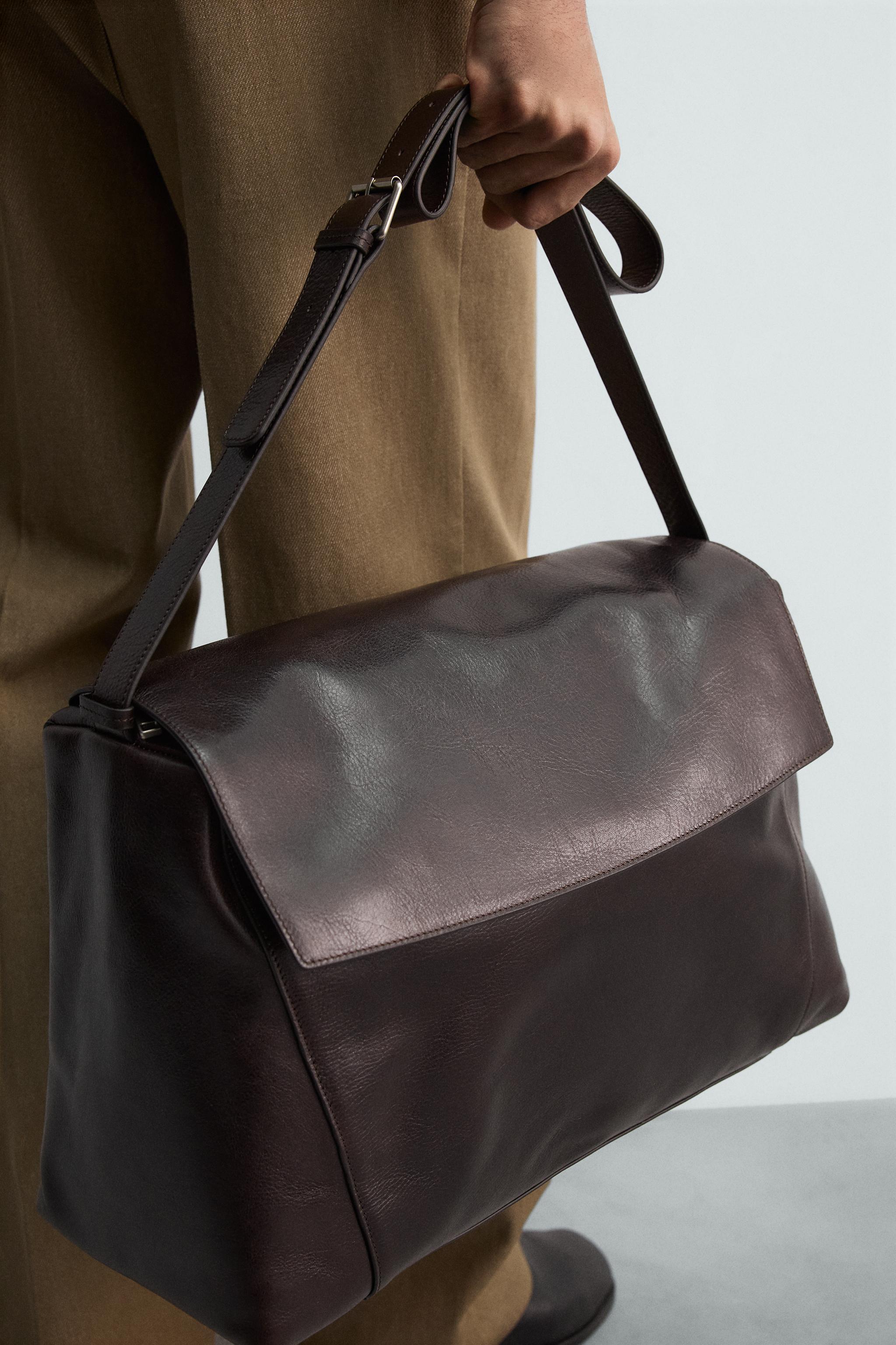 XL LEATHER CROSSBODY BAG - Brown | ZARA Canada