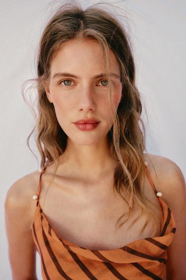STRIPED STRAPPY MIDI DRESS - Printed by Zara - Image 5