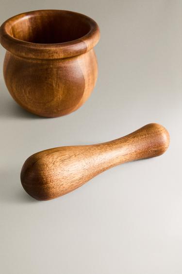 WOODEN PESTLE AND MORTAR - Light beige by Zara - Image 3