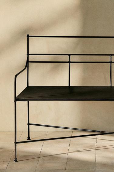 PANCA DOPPIA IN FERRO BATTUTO - Nero di Zara