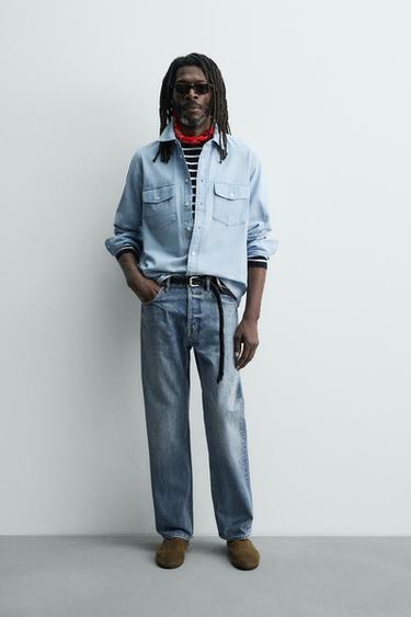 JEANSHEMD AUS LEICHTEM STOFF AARON LEVINE X ZARA - Mittelblau von Zara